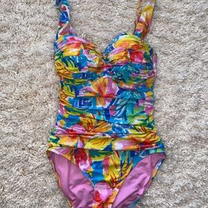 Bleu Rod Beattie Floral-Print One-Piece Swimsuit - size 6